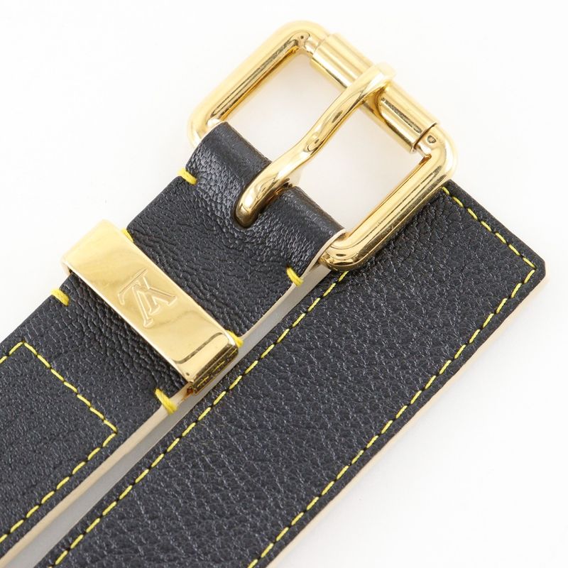 Louis Vuitton Ceinture Suhali Studs Leather Noir Black