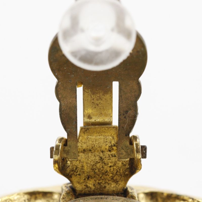 Chanel CC Logo Vintage Gold Plated Earrings