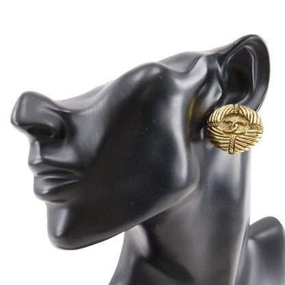 Chanel CC Logo Vintage Gold Plated Earrings