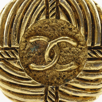 Chanel CC Logo Vintage Gold Plated Earrings