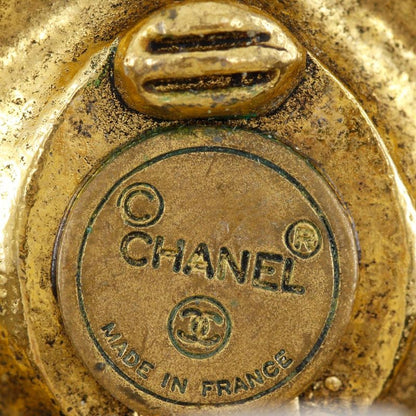 Chanel CC Logo Vintage Gold Plated Earrings