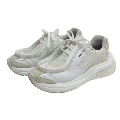 Prada System Low Cut Sneakers Triangle Logo White 7 AA