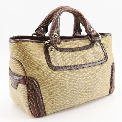 Celine Boogie Bag Triomphe Charm Straw Shape Pressed Leather Brown