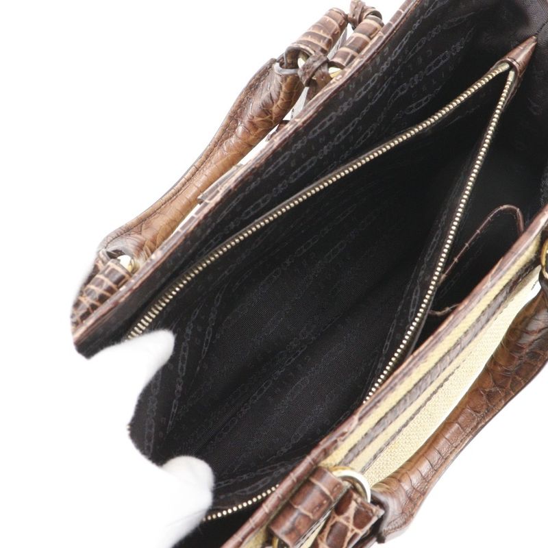 Celine Boogie Bag Triomphe Charm Straw Shape Pressed Leather Brown
