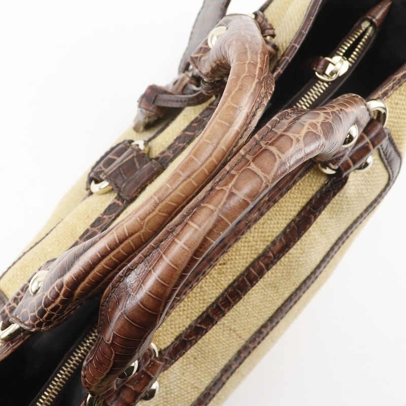 Celine Boogie Bag Triomphe Charm Straw Shape Pressed Leather Brown