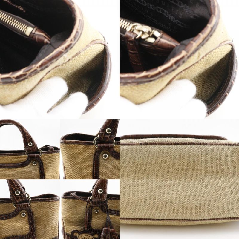 Celine Boogie Bag Triomphe Charm Straw Shape Pressed Leather Brown