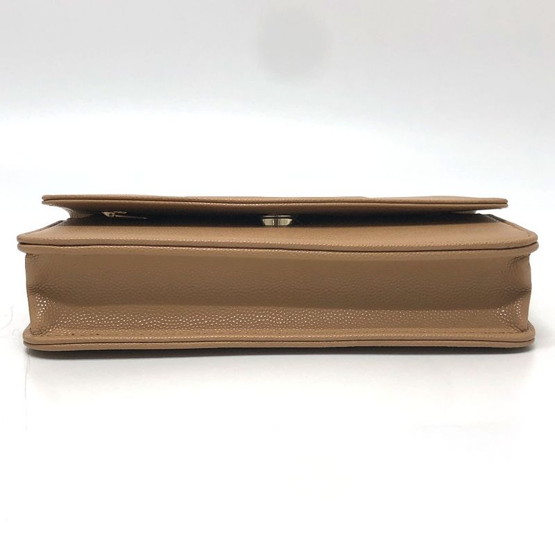 Chanel Shoulder Bag CC Logo Caviar Leather Beige
