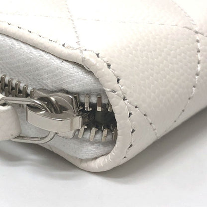 Chanel Long Wallet Star CC Logo Caviar Leather White