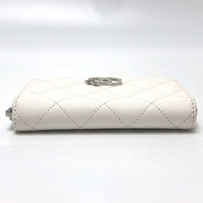 Chanel Long Wallet Star CC Logo Caviar Leather White