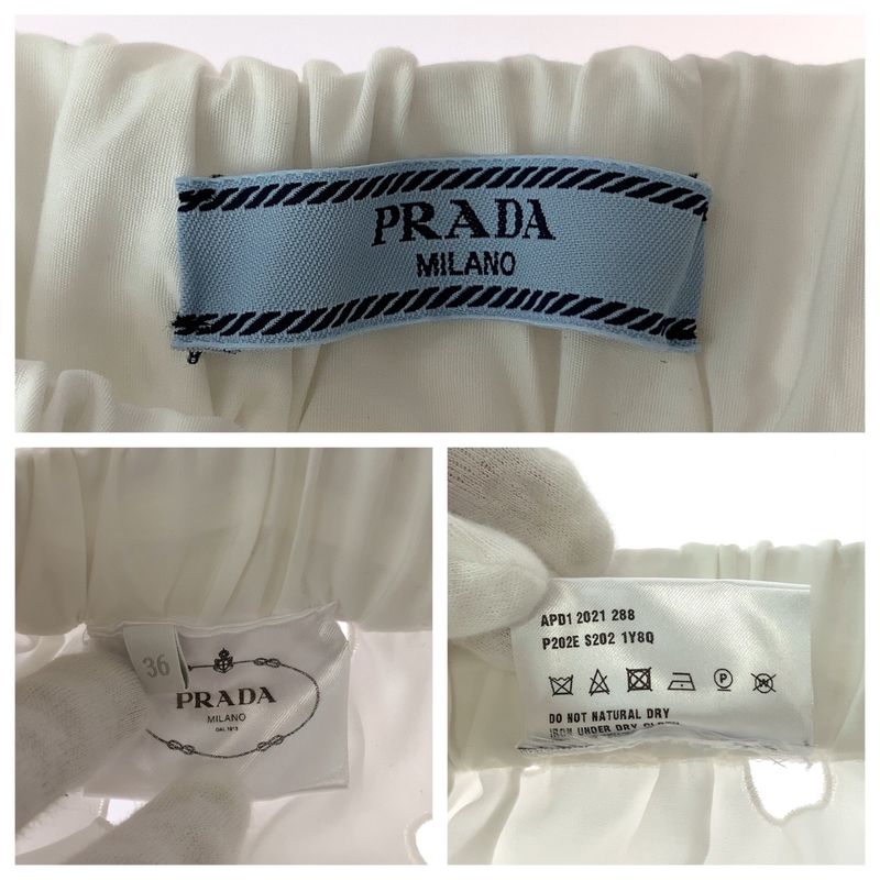 Prada Polka Dot Cutwork 36 White Cotton Shorts with Inner