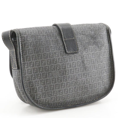 Fendi Zucchino Pochette Gray Shoulder Bag