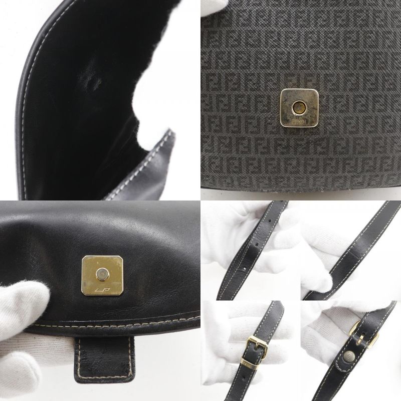 Fendi Zucchino Pochette Gray Shoulder Bag