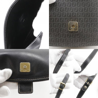 Fendi Zucchino Pochette Gray Shoulder Bag