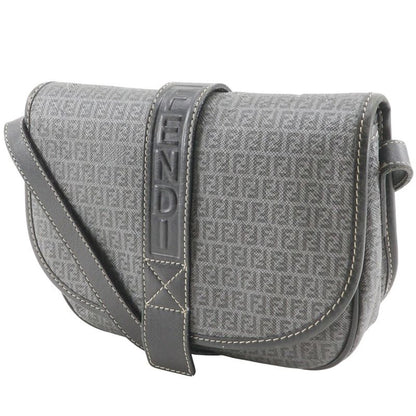 Fendi Zucchino Pochette Gray Shoulder Bag