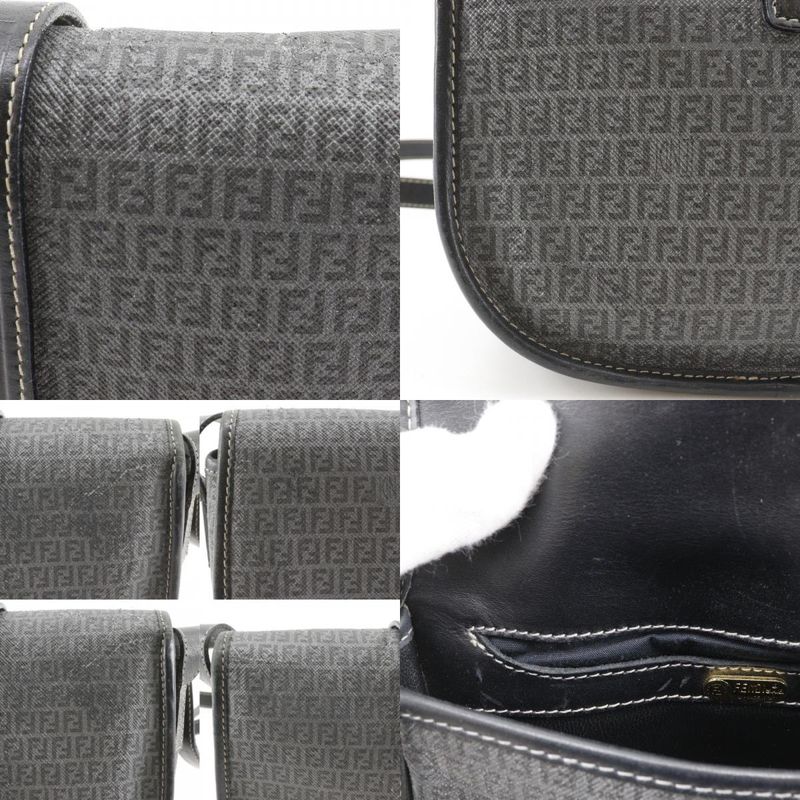 Fendi Zucchino Pochette Gray Shoulder Bag