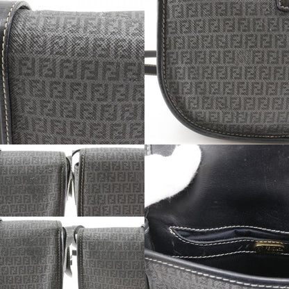 Fendi Zucchino Pochette Gray Shoulder Bag