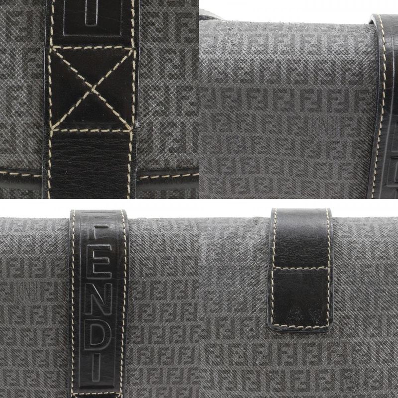 Fendi Zucchino Pochette Gray Shoulder Bag