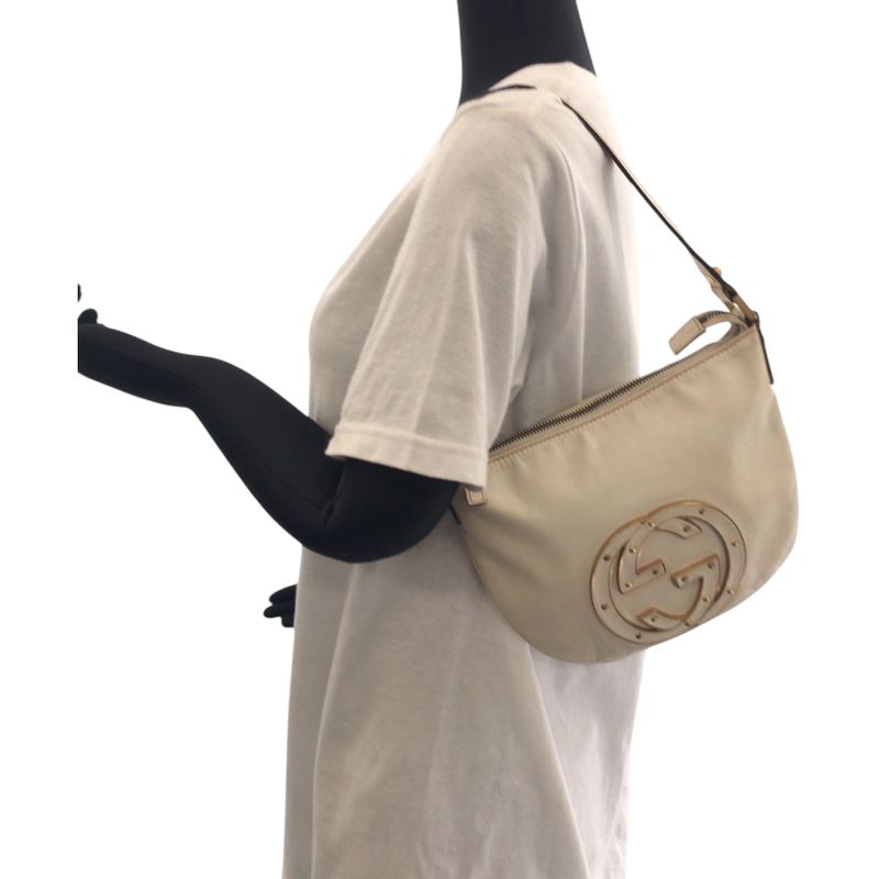 Gucci Soho Interlocking White Gold Leather Hobo Shoulder Bag
