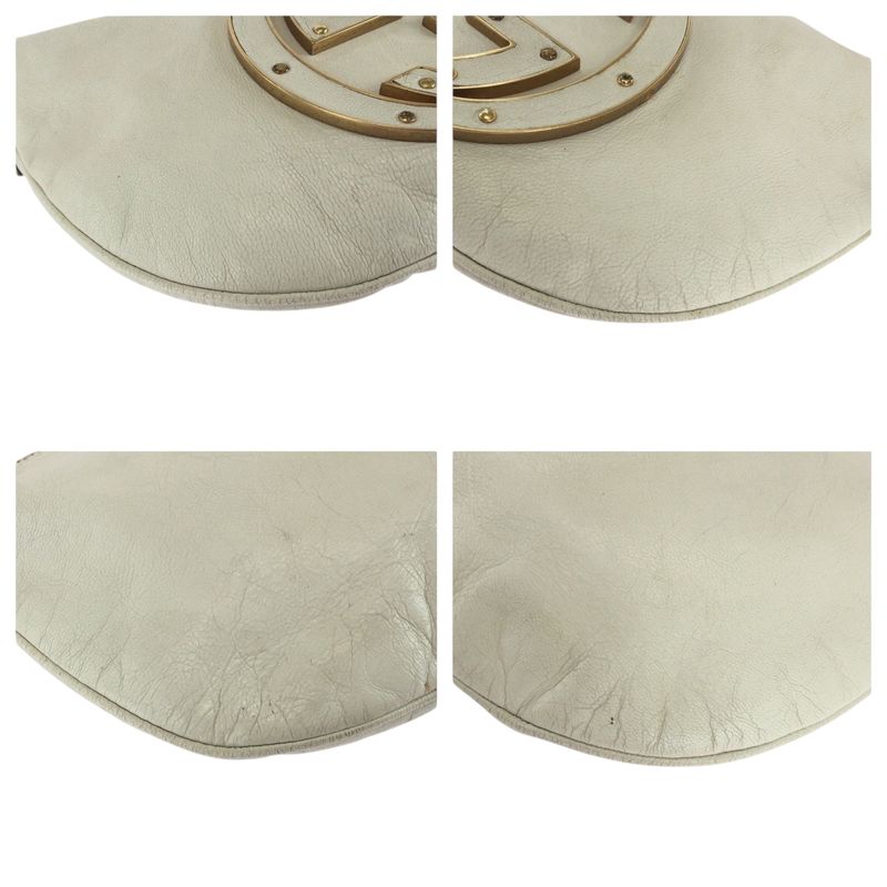 Gucci Soho Interlocking White Gold Leather Hobo Shoulder Bag