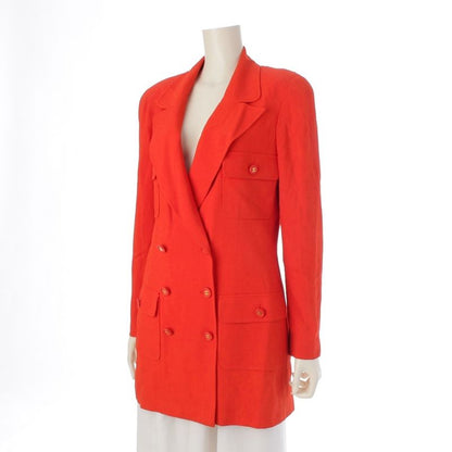 Chanel CC Logo Double Tailored Jacket Red 40