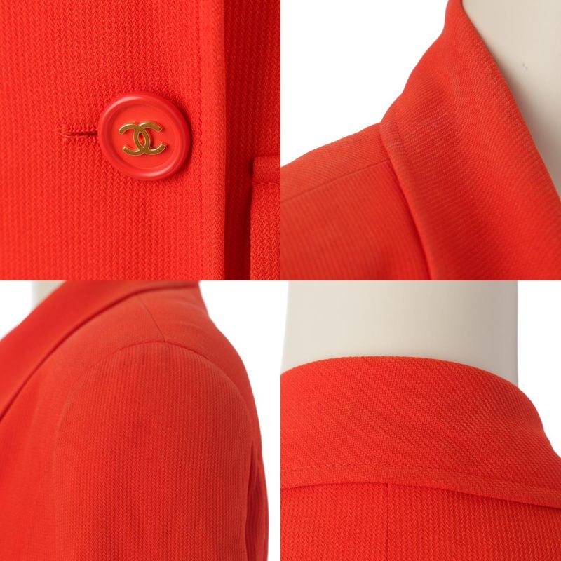Chanel CC Logo Double Tailored Jacket Red 40