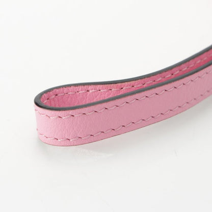 Versace Leather Medusa Card Case Necklace Strap Pink