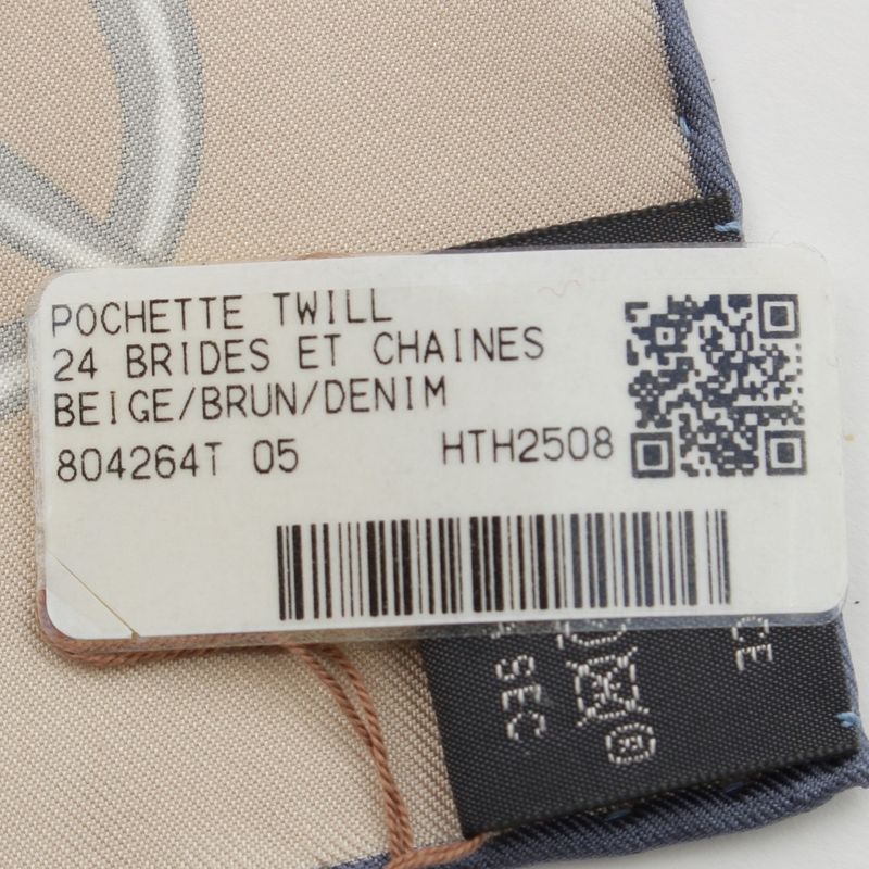 Hermes Carre 45 24 Brides Et Chaines Silk Scarf Beige