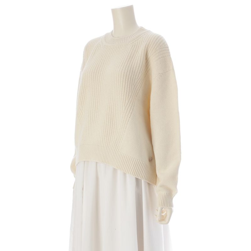 Hermes Cashmere Cotton Serie Knit Sweater Top Off White 40