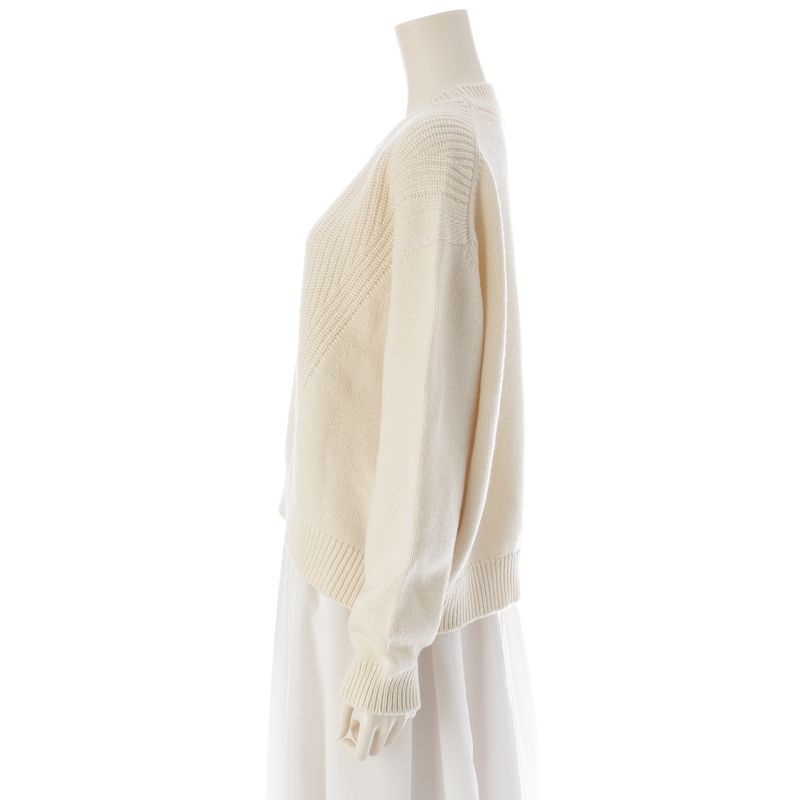Hermes Cashmere Cotton Serie Knit Sweater Top Off White 40
