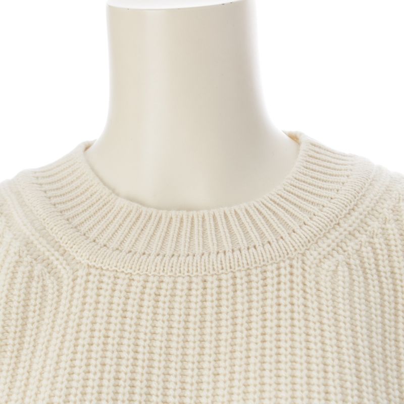Hermes Cashmere Cotton Serie Knit Sweater Top Off White 40