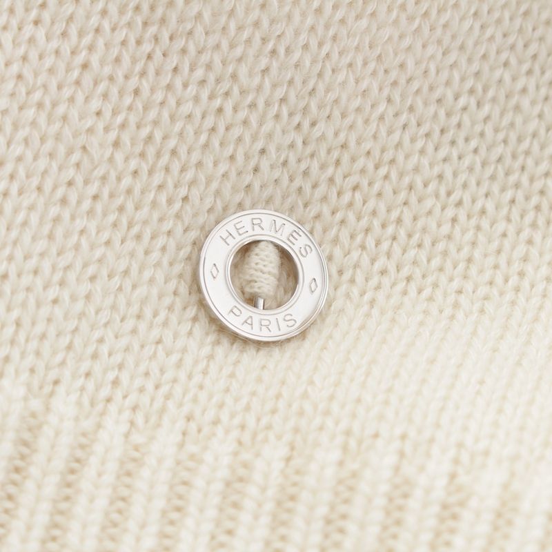 Hermes Cashmere Cotton Serie Knit Sweater Top Off White 40