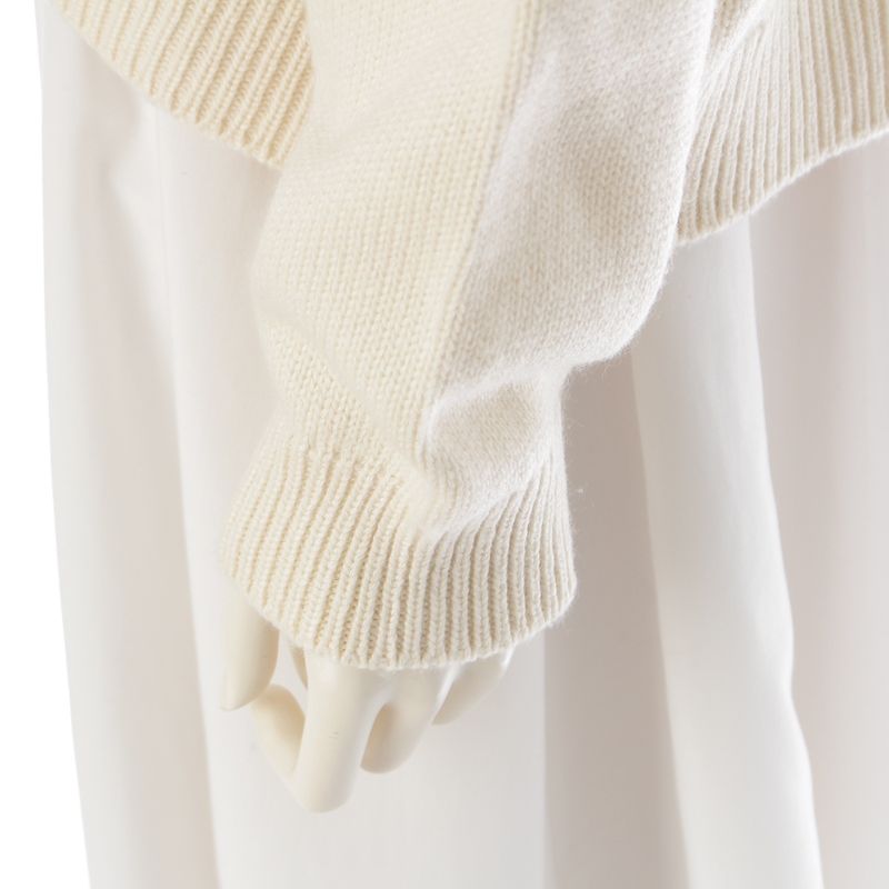 Hermes Cashmere Cotton Serie Knit Sweater Top Off White 40