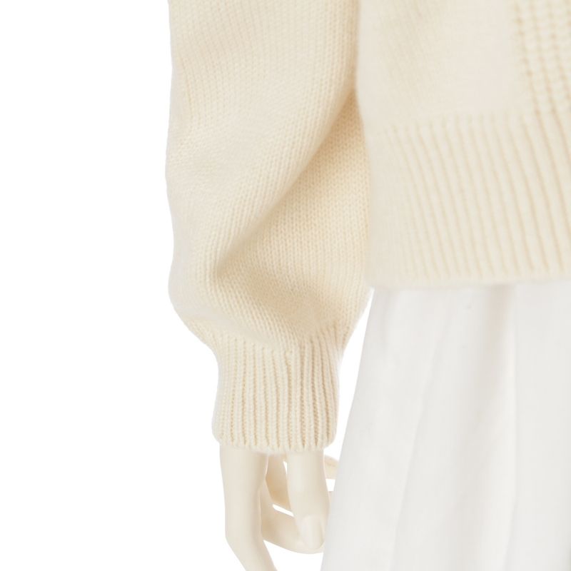 Hermes Cashmere Cotton Serie Knit Sweater Top Off White 40
