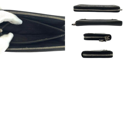 Chanel CC Logo Black Silver Caviar Leather Long Wallet Round Fastener