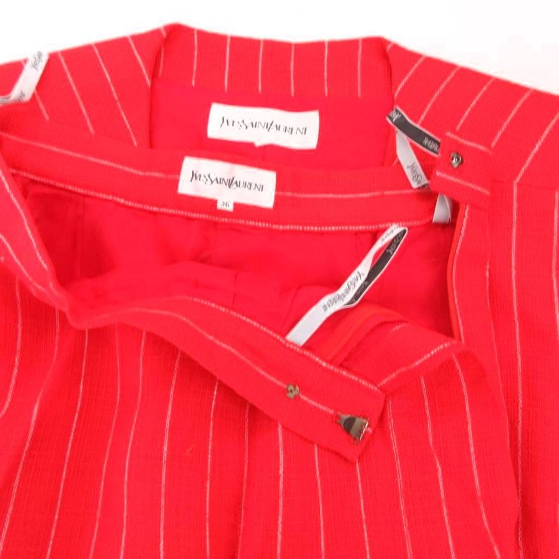 Saint Laurent Yves Vintage Suit Set Suit Collarless Jacket Tight