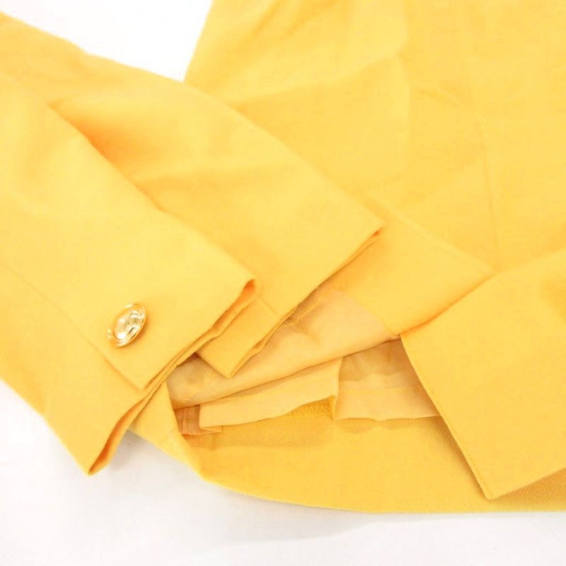 Saint Laurent Yves Vintage Skirt Set Suit Collarless Jacket Gold