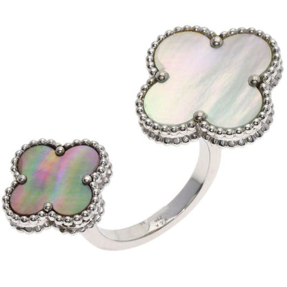 Van Cleef & Arpels Magic Alhambra Entre Door Shell Ring 18K White Gold
