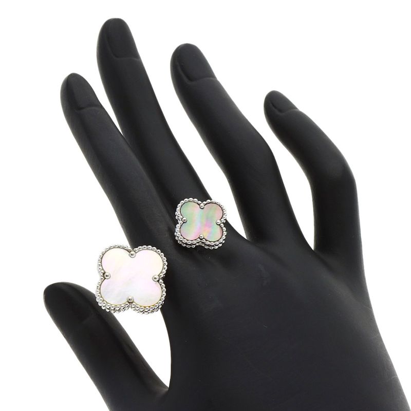 Van Cleef & Arpels Magic Alhambra Entre Door Shell Ring 18K White Gold