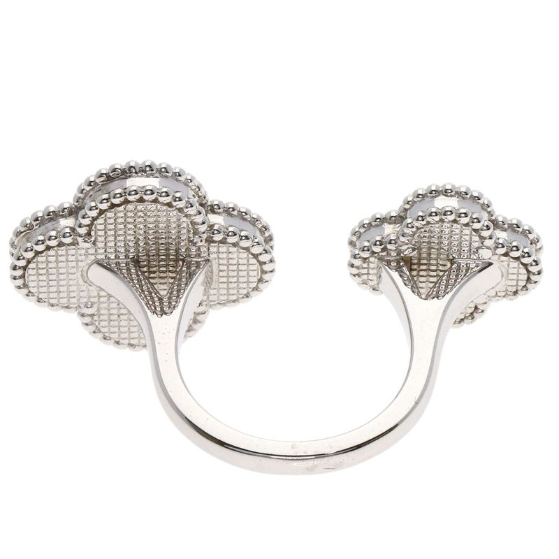 Van Cleef & Arpels Magic Alhambra Entre Door Shell Ring 18K White Gold
