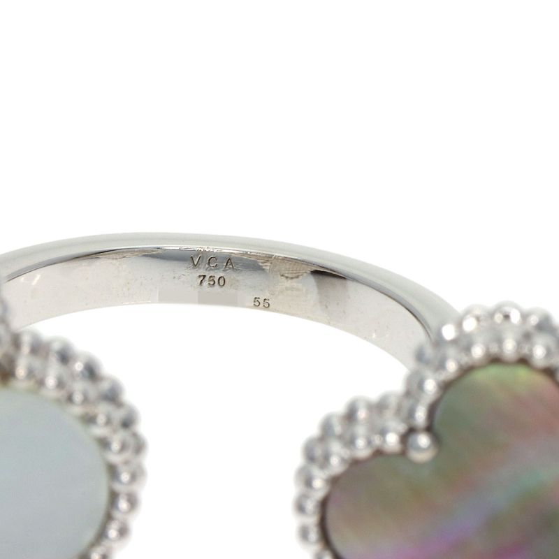 Van Cleef & Arpels Magic Alhambra Entre Door Shell Ring 18K White Gold