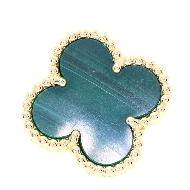 Van Cleef & Arpels Vintage Alhambra Malachite Earrings 18K Yellow Gold