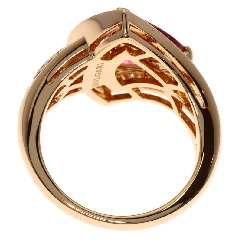 Bvlgari Diva Dream Pink Tourmaline Diamond Ring 18K Gold