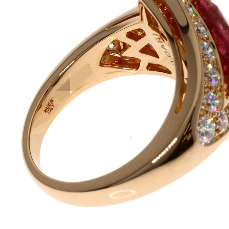 Bvlgari Diva Dream Pink Tourmaline Diamond Ring 18K Gold