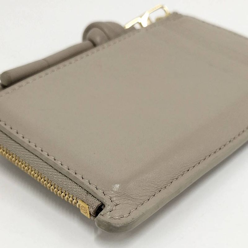Loewe Wallet Fragment Case Logo Leather Beige