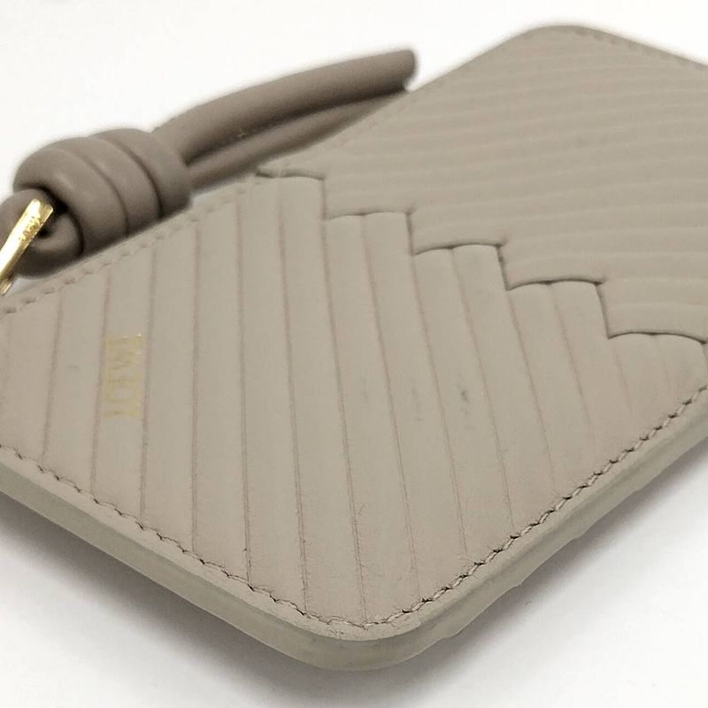 Loewe Wallet Fragment Case Logo Leather Beige