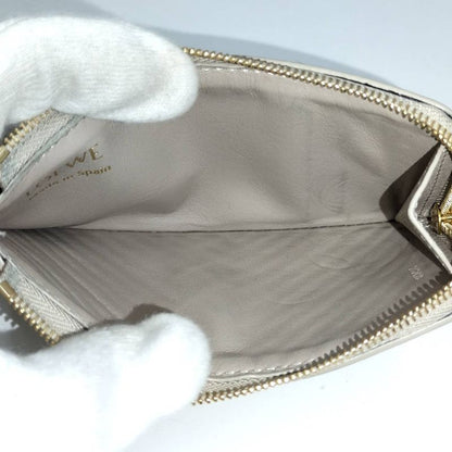Loewe Wallet Fragment Case Logo Leather Beige