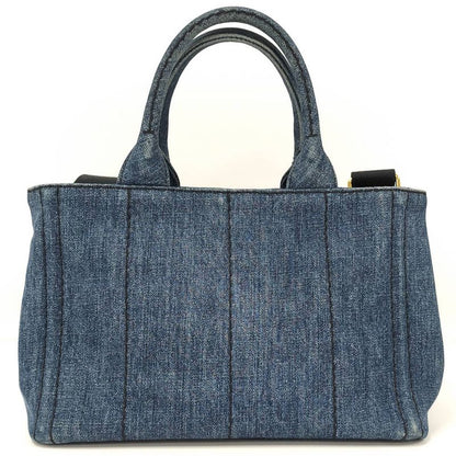 Prada 2-Way Tote Canapa Denim Gray