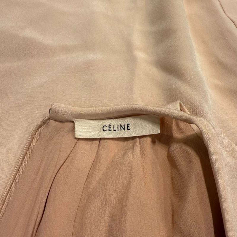 Celine Silk Dress Knee Length Sleeveless 38 Pink Wga