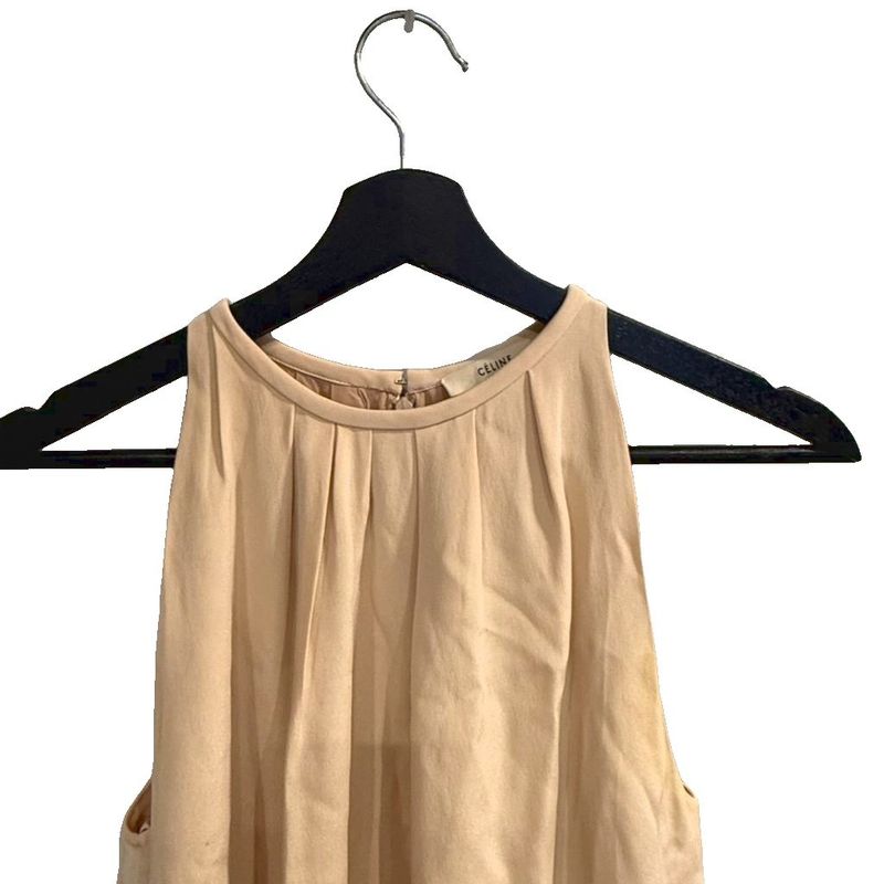 Celine Silk Dress Knee Length Sleeveless 38 Pink Wga