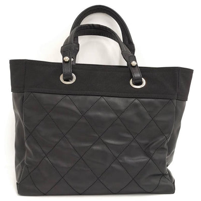 Chanel Paris Biarritz MM Tote Leather Black